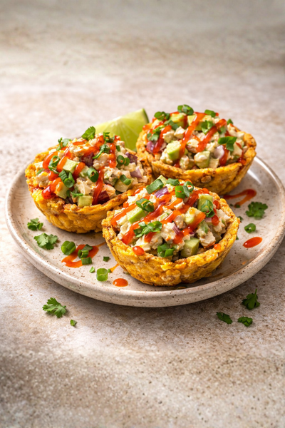 Protein plantain cups filled with seasoned meat - macro-friendly meal prep recipe by LockInWithMili