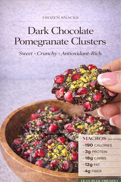 Dark Chocolate Pomegranate Clusters - A healthy antioxidant-rich snack with protein