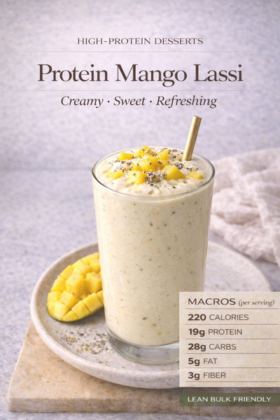 Protein Mango Lassi - A high-protein version of the classic Indian yogurt drink