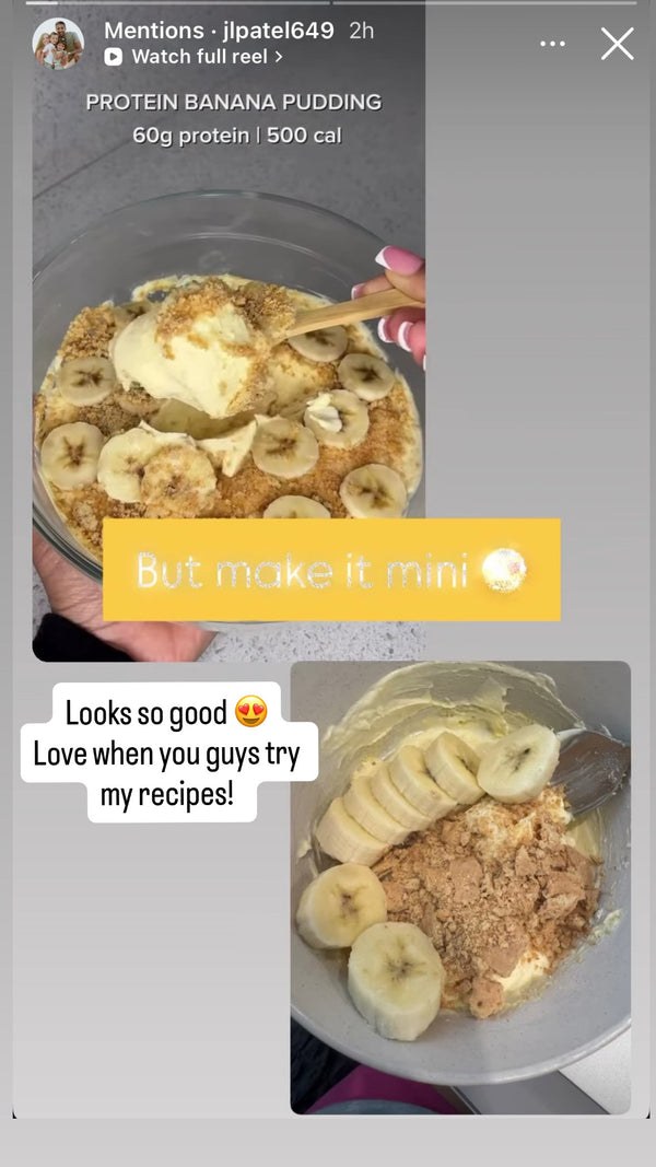 Customer making Protein Banana Pudding recipe
